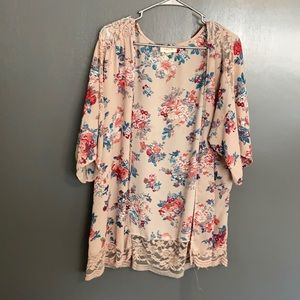 Floral pink kimono